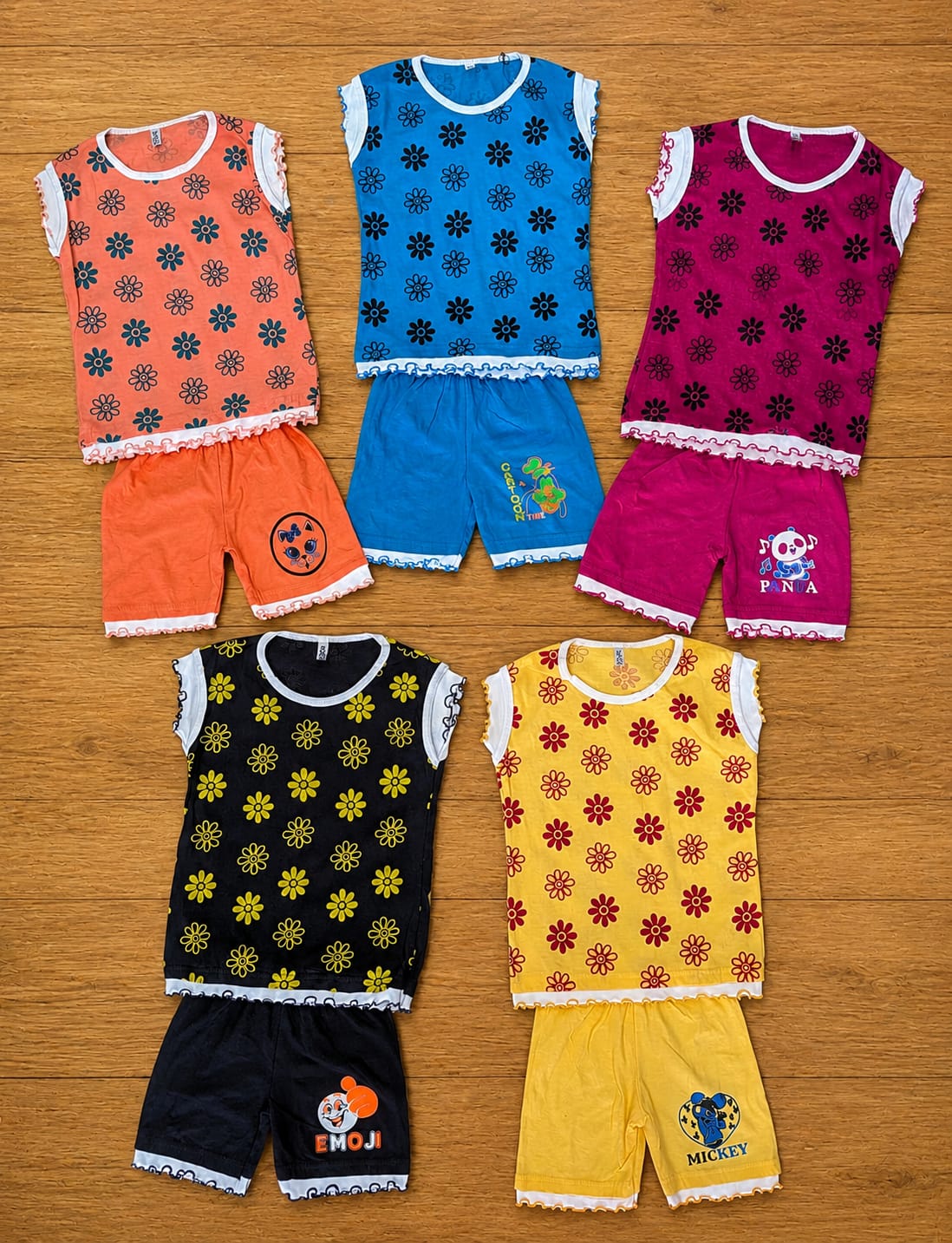 Combo of 5 Frill T Shirts + 5 Shorts Rs. 499 Only