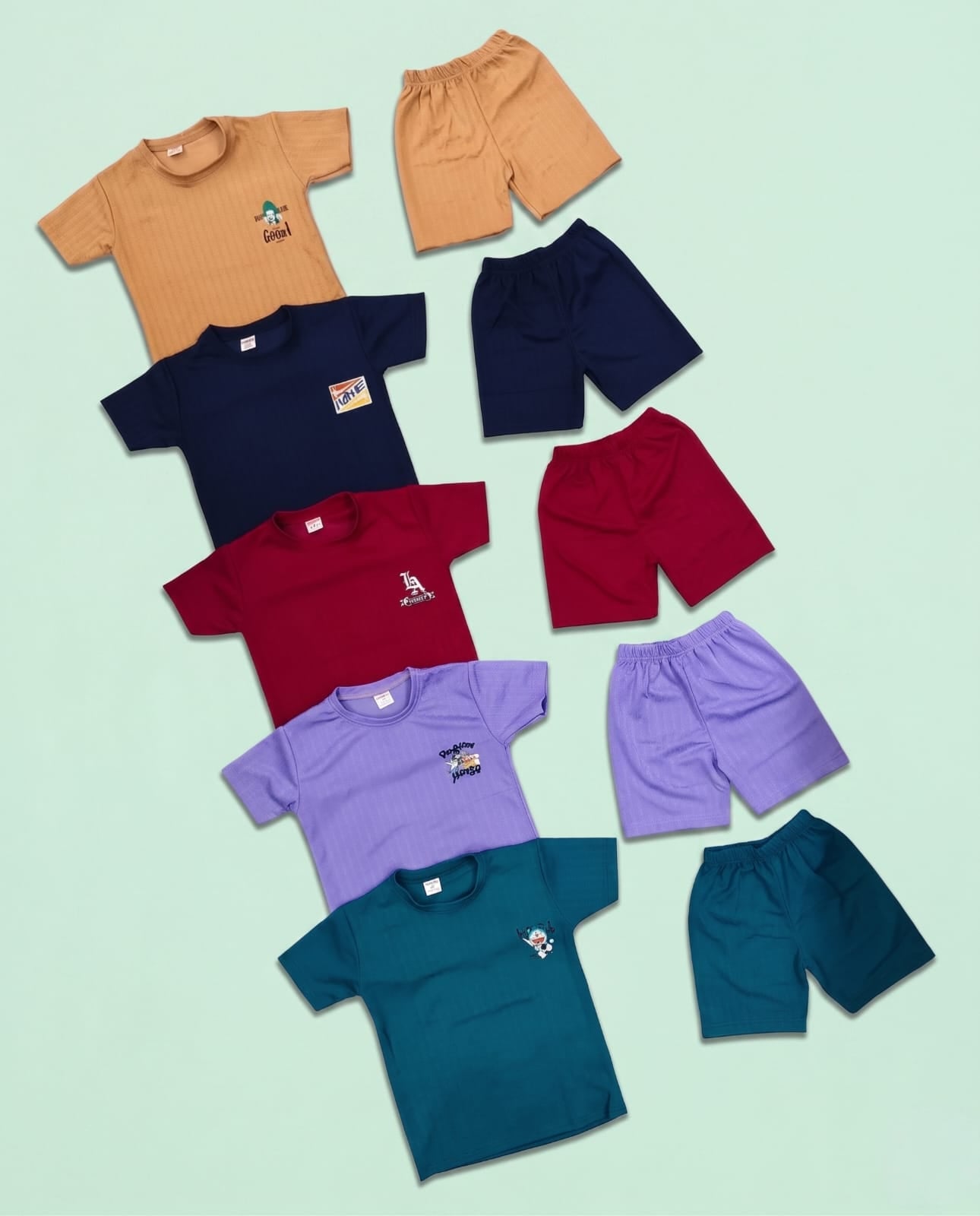 5 Printed Popcorn T Shirts + 5 Popcorn Shorts Combo Rs. 599 Only