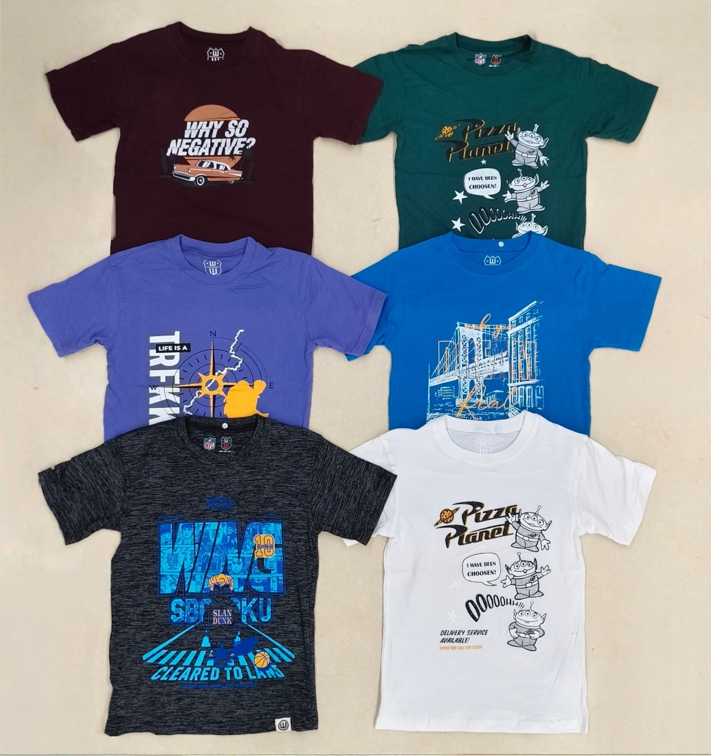 6 Export Surplus T Shirts Combo Rs. 499 Only