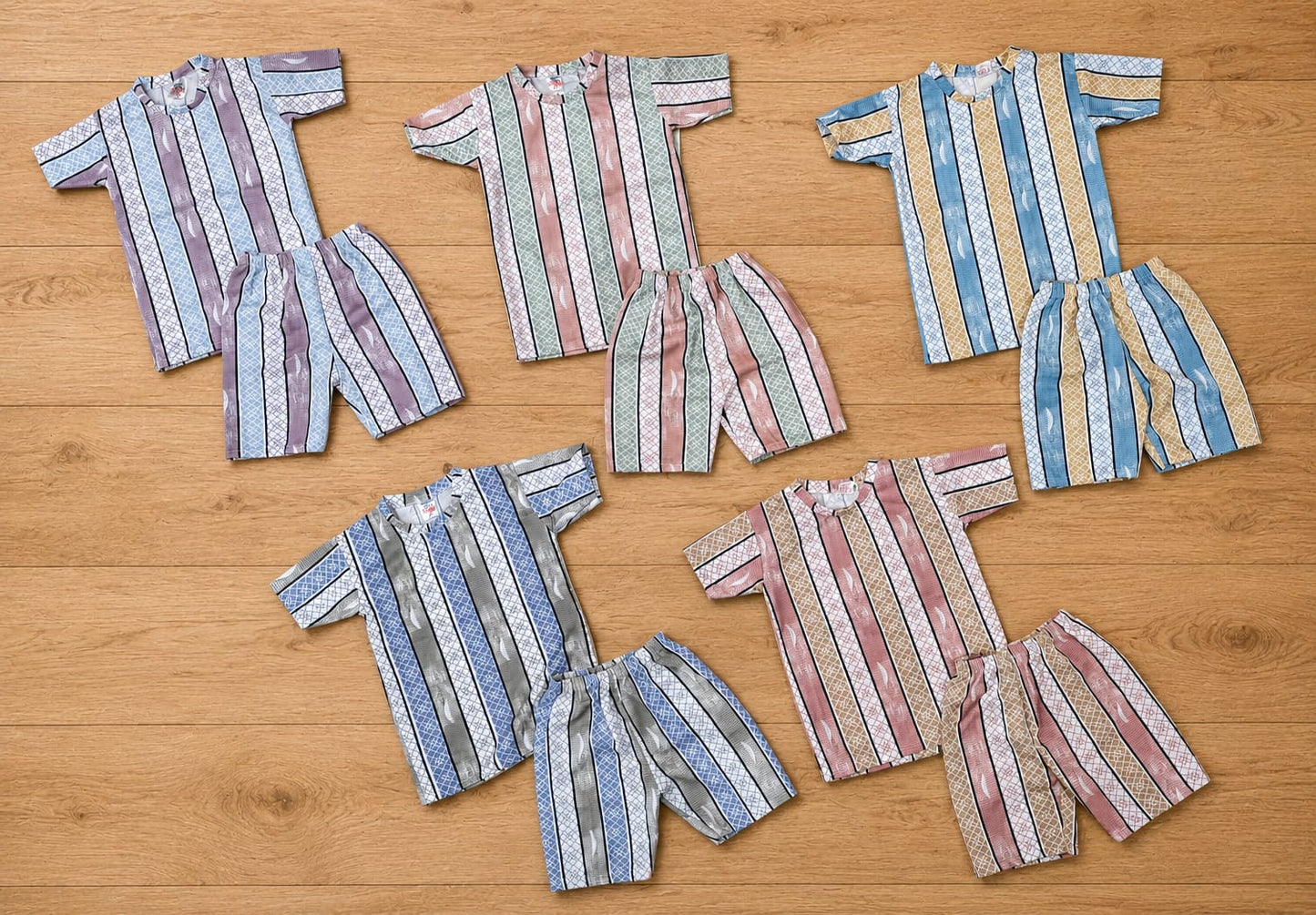 Combo of 5 Popcorn T Shirts + 5 Shorts Rs. 599 Only (STRIPED)