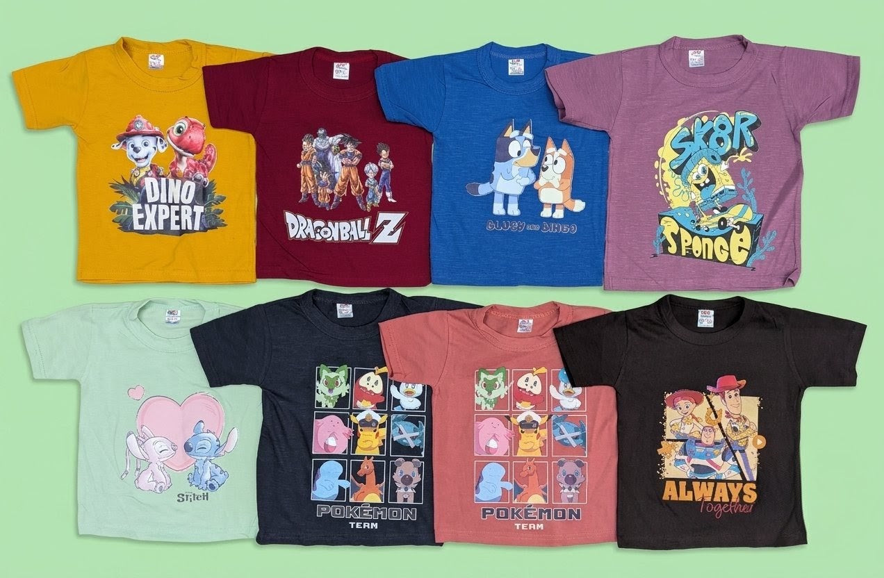 Combo of 5 Cartoon Printed T Shirts Rs. 399 Only