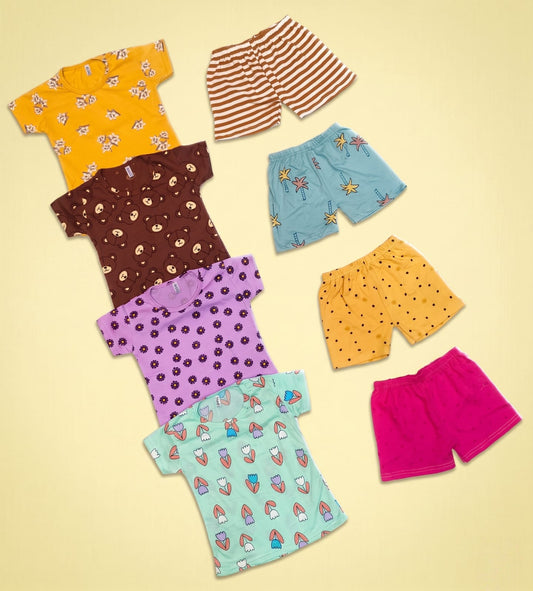 4 Printed T Shirts + 4 Shorts Rs. 399 Only