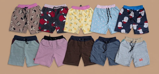 Combo of 10 Export Quality Plain + Printed Shorts Rs. 599 Only