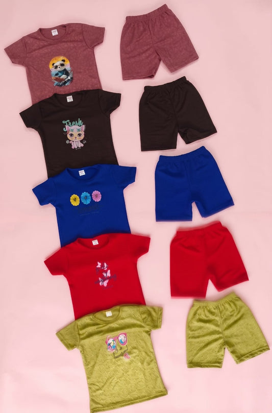5 Printed Popcorn T Shirts + 5 Popcorn Shorts Combo Rs. 599 Only
