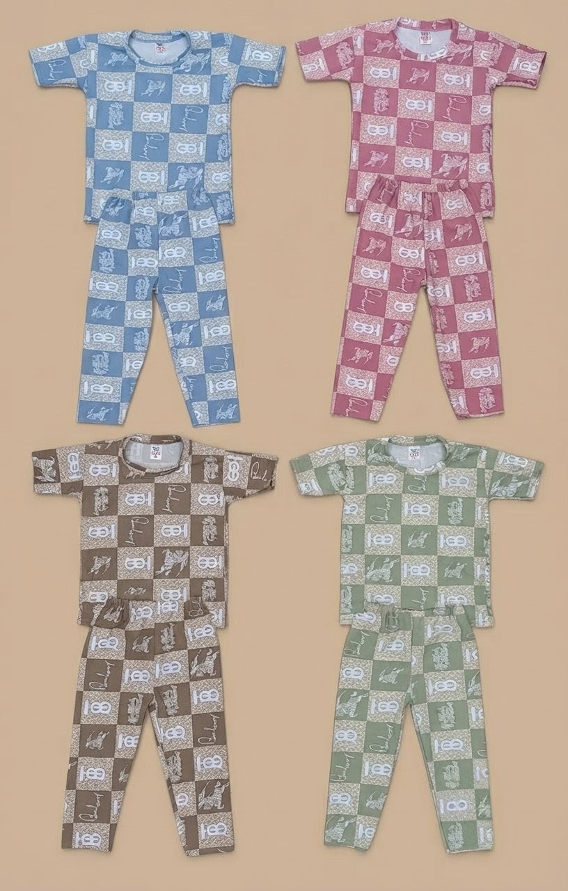 Combo of 4 Printed Popcorn T Shirts + 4 Pants Rs. 599 Only